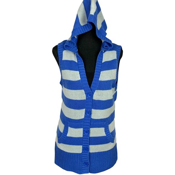 2/$10 - Striped Hooded Knit Sweater Vest - Picture 1 of 6